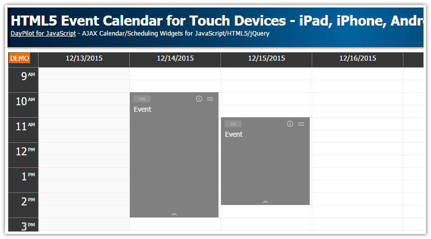 Tutorial: HTML5 Event Calendar for Touch Devices - iPad, iPhone, Android (PHP, JavaScript)