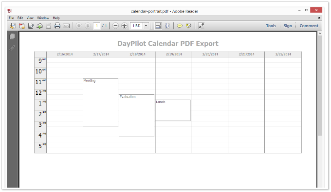 Event Calendar PDF Export Tutorial (C#, VB, ASP.NET)