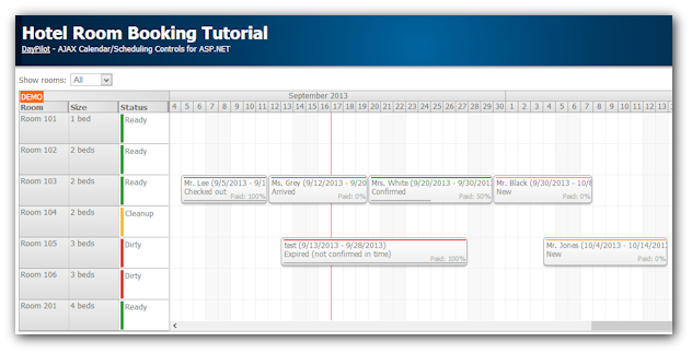 Hotel Room Booking with Room Status - Update (ASP.NET, C#, VB, SQL Server)